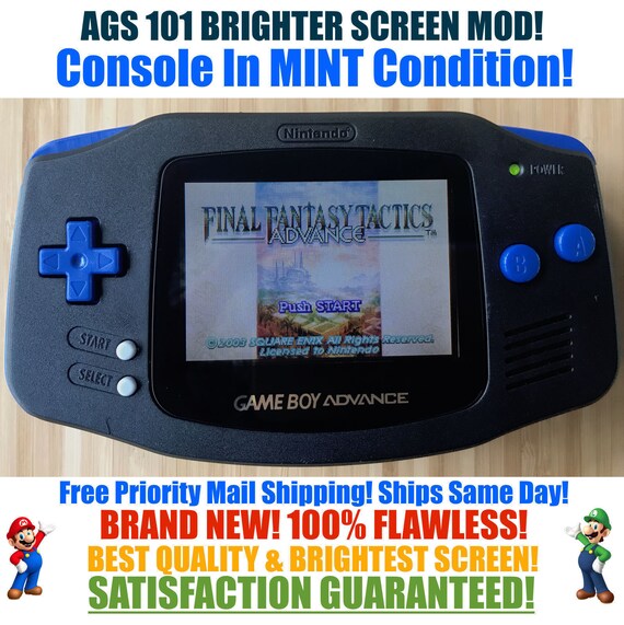 Nintendo Game Boy Advance Gba Custom Black System Ags 101 Etsy