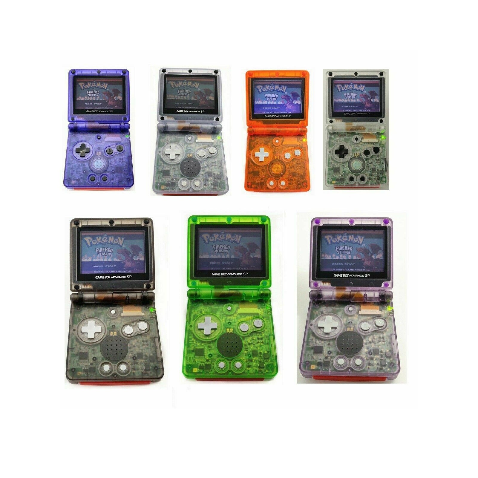 Nintendo Game Boy Advance GBA SP Transparent Clear System AGS 001