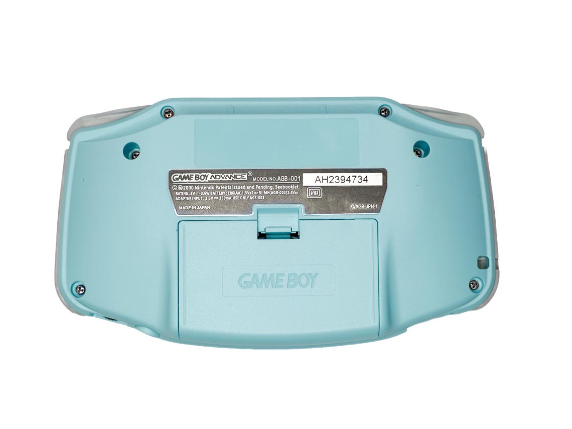 Nintendo Game Boy Advance GBA Light Blue Console V5 IPS Brighter Backlit Mod, foto 3 di 5
