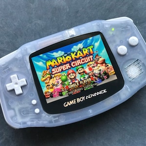 Nintendo Game Boy Advance GBA Glacier System IPS Brighter Backlit Mod (Pick Button Color!) with Rechargeable Battery