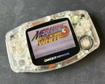 Nintendo Game Boy Advance GBA CLEAR System IPS Brighter Backlit Mod (Pick Button Color!) with Rechargeable Battery