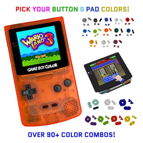 Nintendo Game Boy Color Clear Orange System Gbc AMOLED OLED Q5 Xl