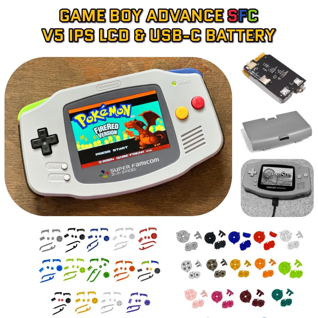 Nintendo Game Boy Advance GBA SFC Famicom System V5 IPS Brighter