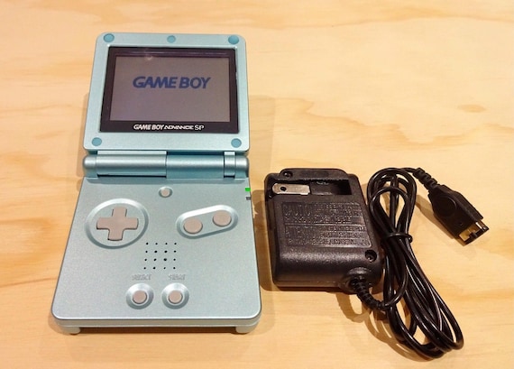 Nintendo Game Boy Advance GBA SP Pearl Blue System AGS 001 Mint