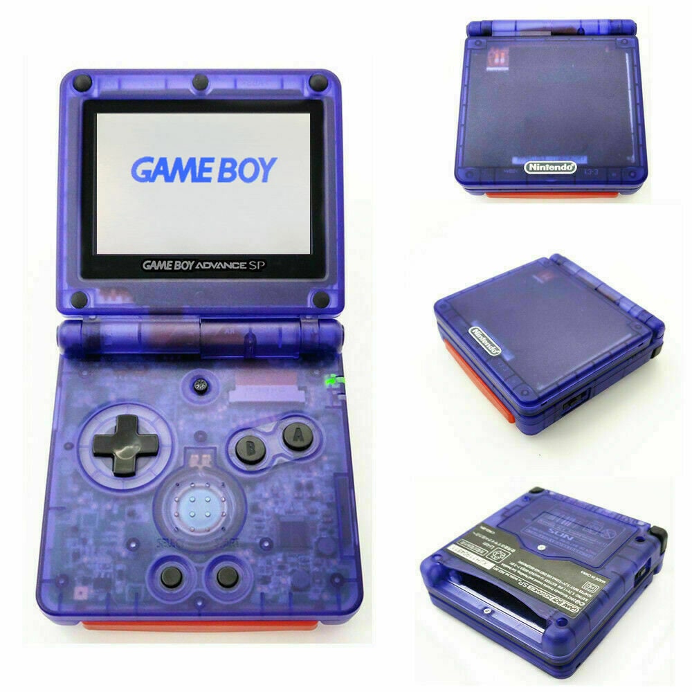 Nintendo Game Boy Advance GBA SP Transparent Clear Purple System