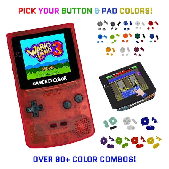 Nintendo Game Boy Color Clear Red System Gbc AMOLED OLED Q5 Xl