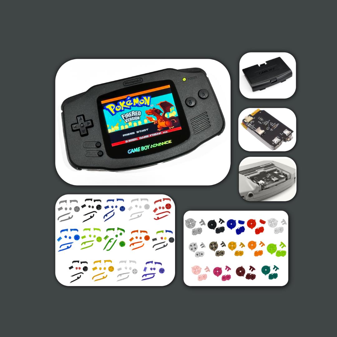 Nintendo Game Boy Advance GBA Black System V5 IPS Brighter Backlit