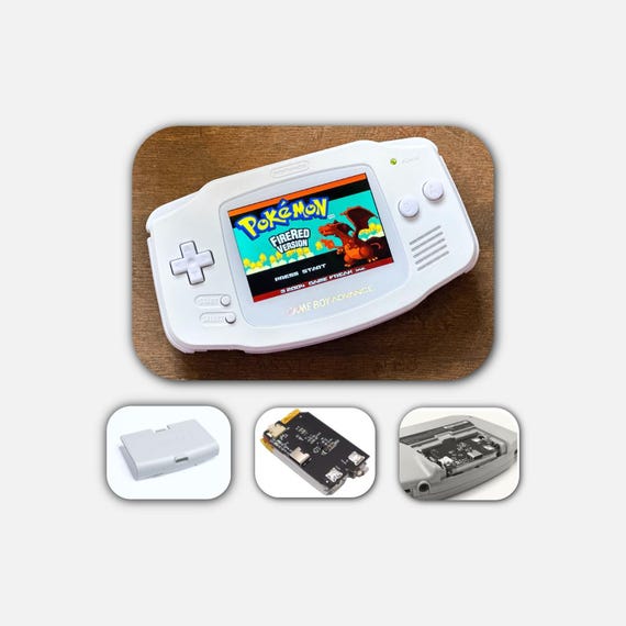 Nintendo Game Boy Advance GBA All White System V5 IPS Brighter
