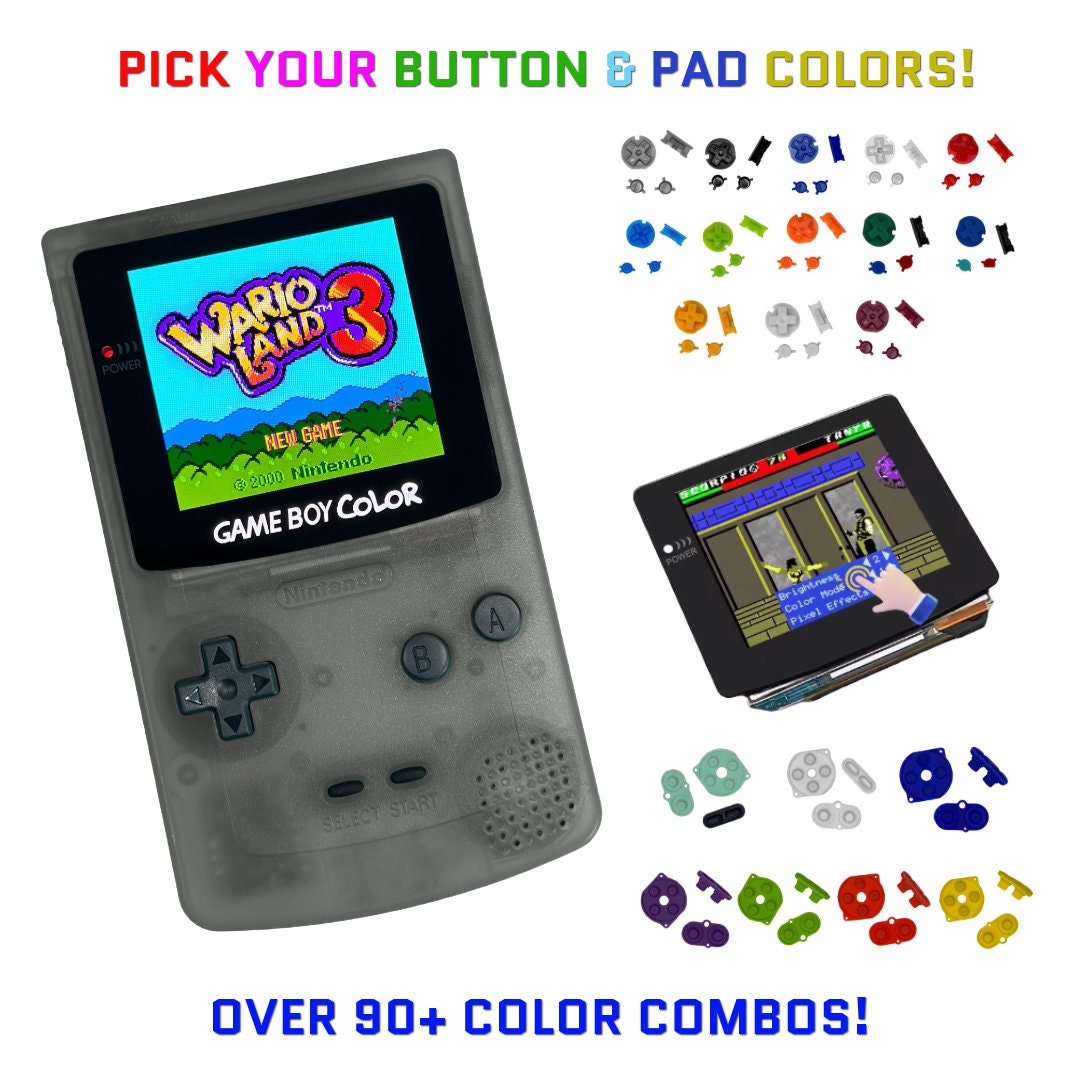 Nintendo Game Boy Color Clear Black System Gbc AMOLED OLED Q5 Xl