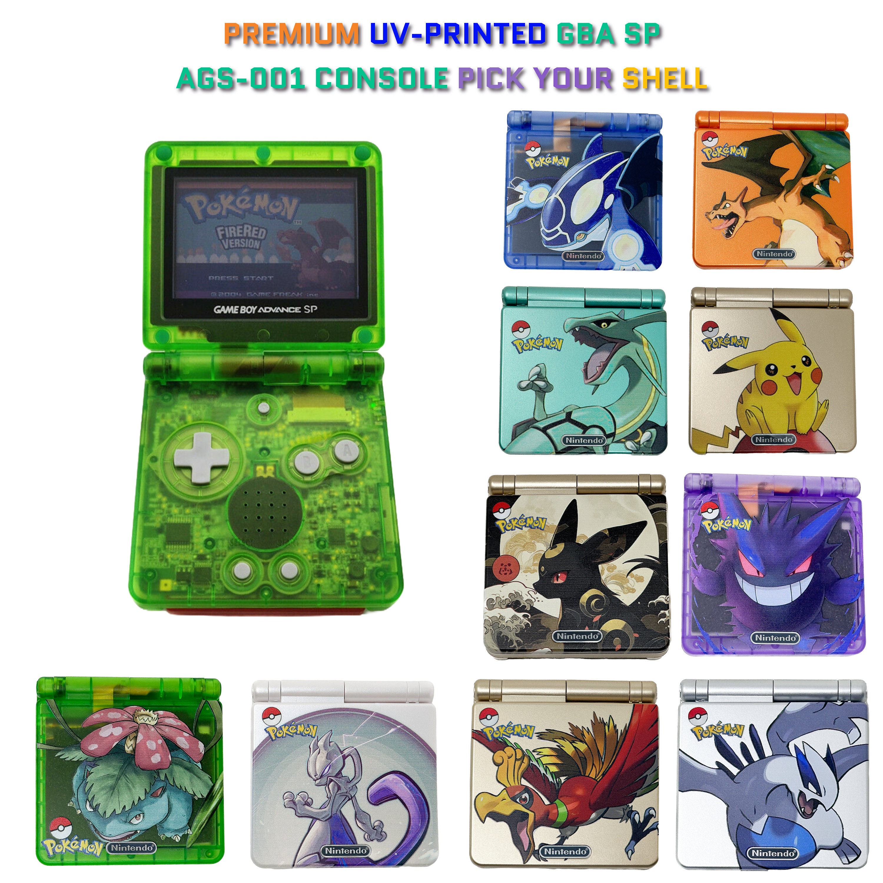 Nintendo Game Boy Advance Sp GBA SP Frontlit Ags 001 UV Printed