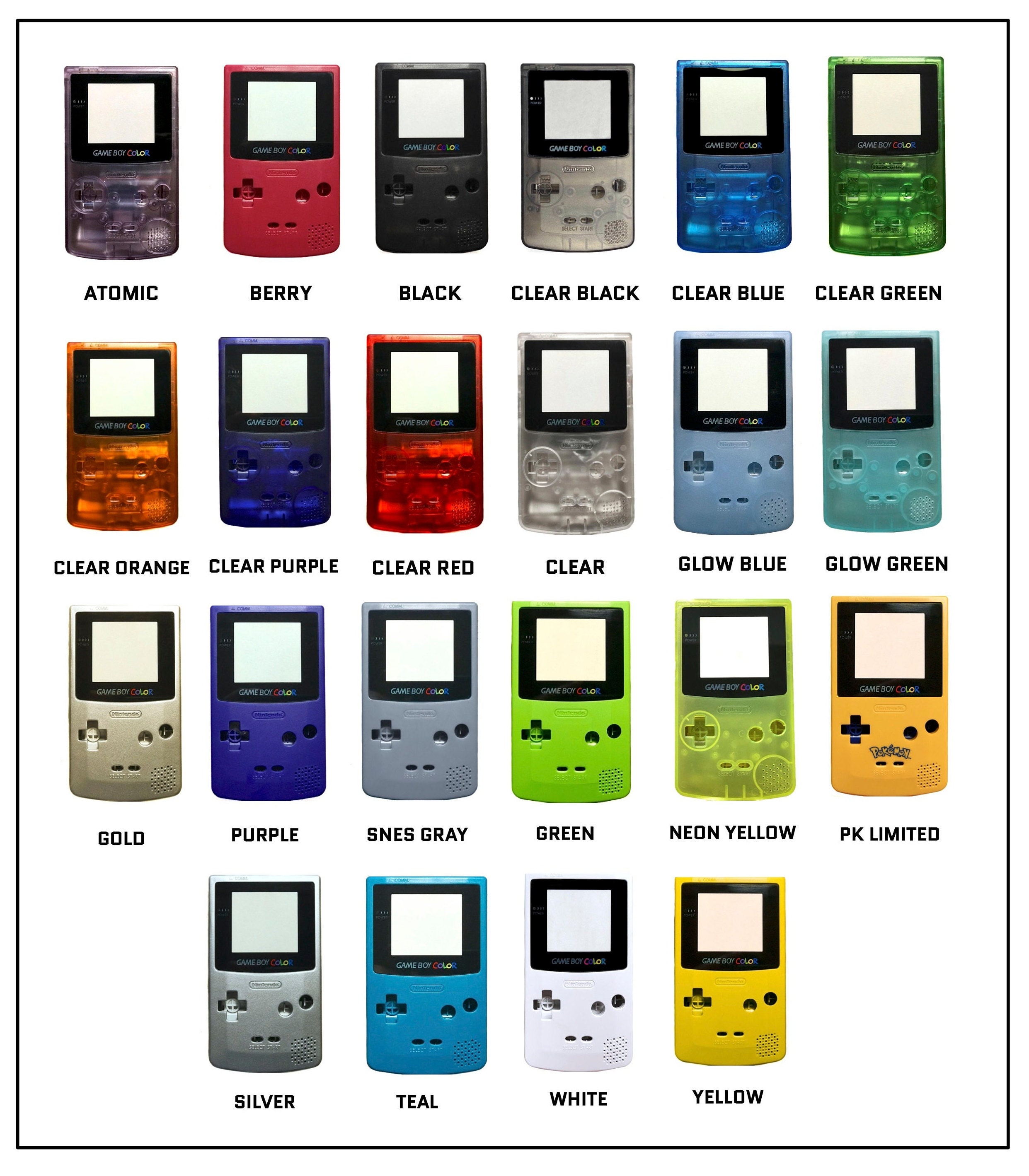 Nintendo Game Boy Color GBC System Backlight Backlit Brighter Mod ...
