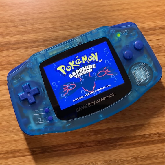 Nintendo Game Boy Advance GBA Clear Blue System V5 IPS Brighter