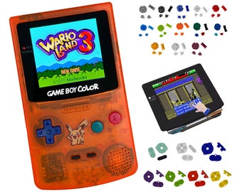 Nintendo Game Boy Color Pikachu Clear Orange System Gbc AMOLED