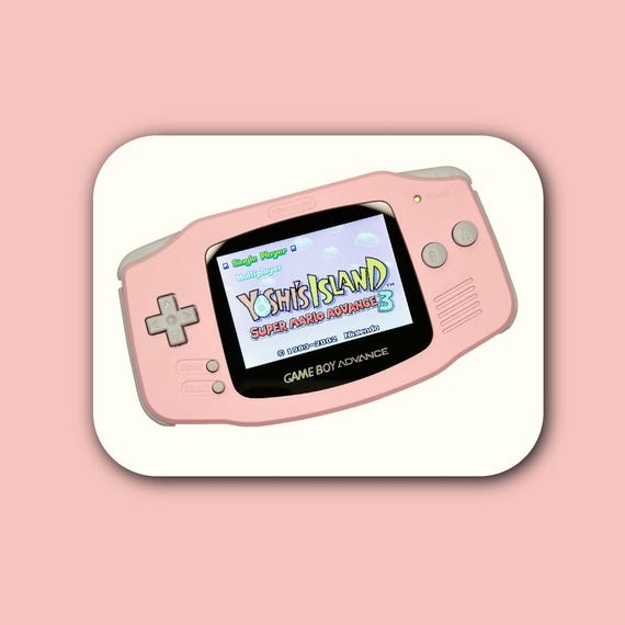 Nintendo Game Boy Advance GBA Light Pink Console V5 IPS Brighter Backlit Mod