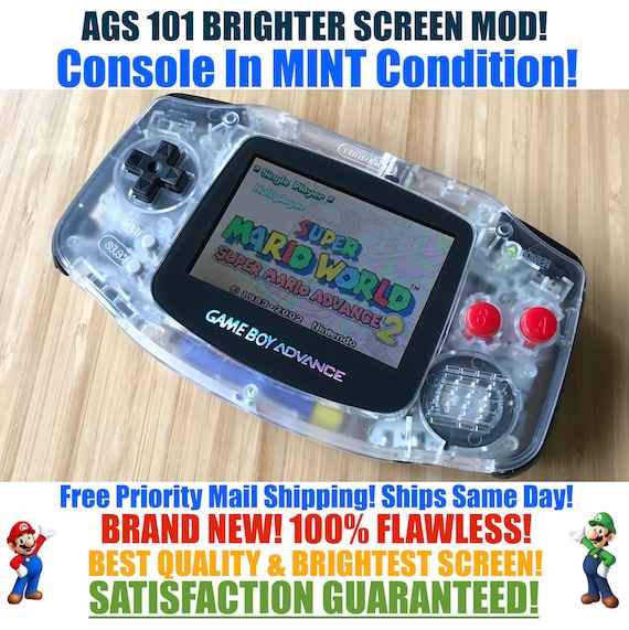 Nintendo Game Boy Advance Gba Custom Clear Nes Edition System Etsy