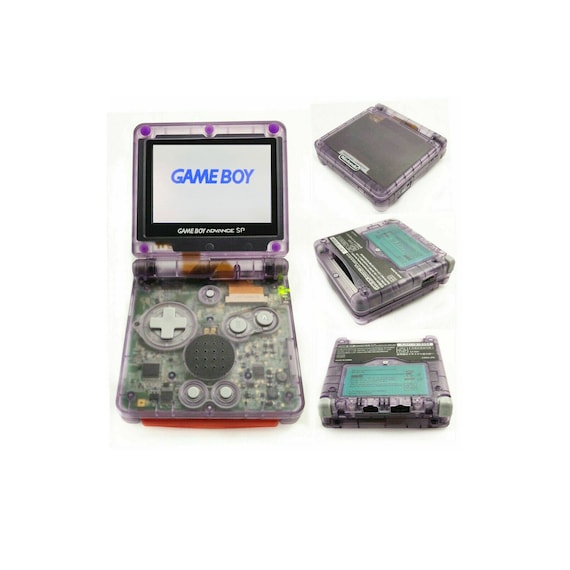 Nintendo Game Boy Advance GBA SP Transparent Clear Atomic Purple