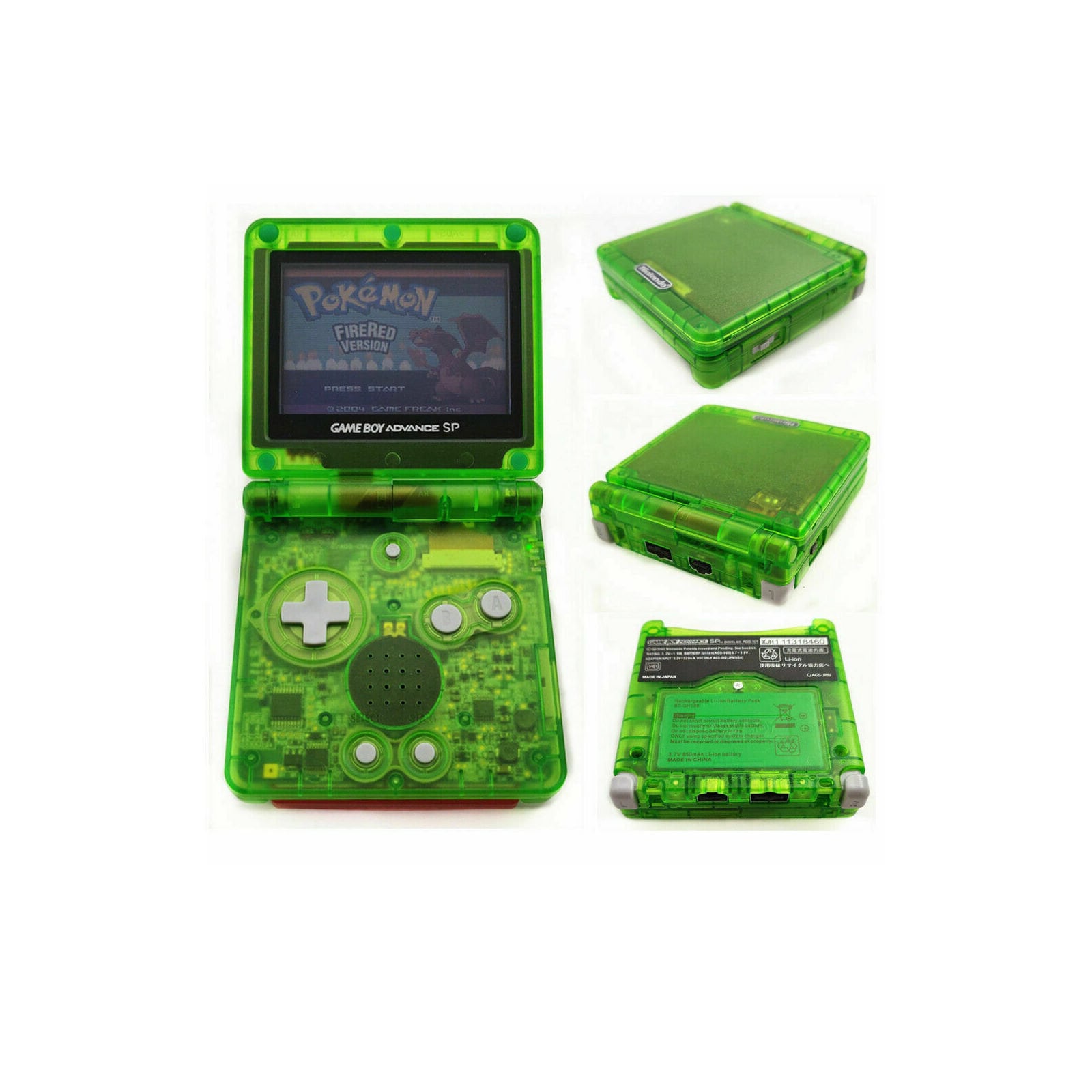 Nintendo Game Boy Advance GBA SP Transparent Clear Green -
