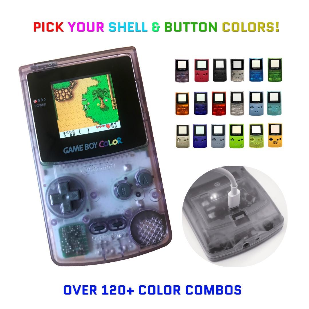 Nintendo Game Boy Color GBC TFT LCD Backlight Bright Rechargeable
