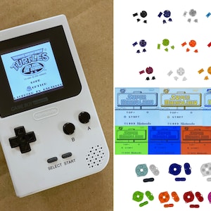 Nintendo Game Boy Pocket GBP System Backlight Brighter TFT LCD Mod White Pick Buttons & Pads