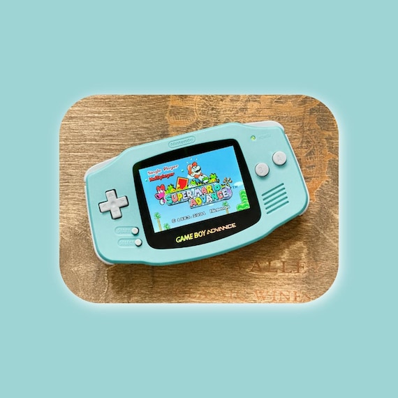 Nintendo Game Boy Advance GBA Light Blue Console V5 IPS Brighter Backlit Mod