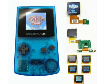 コンソール ゲームボーイ カラー クリア ブルー IPS V2 バック