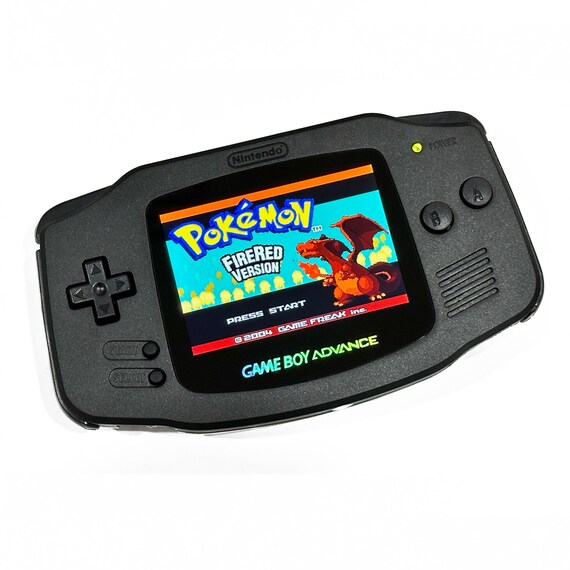 Nintendo Game Boy Advance GBA All Black System V5 IPS Brighter