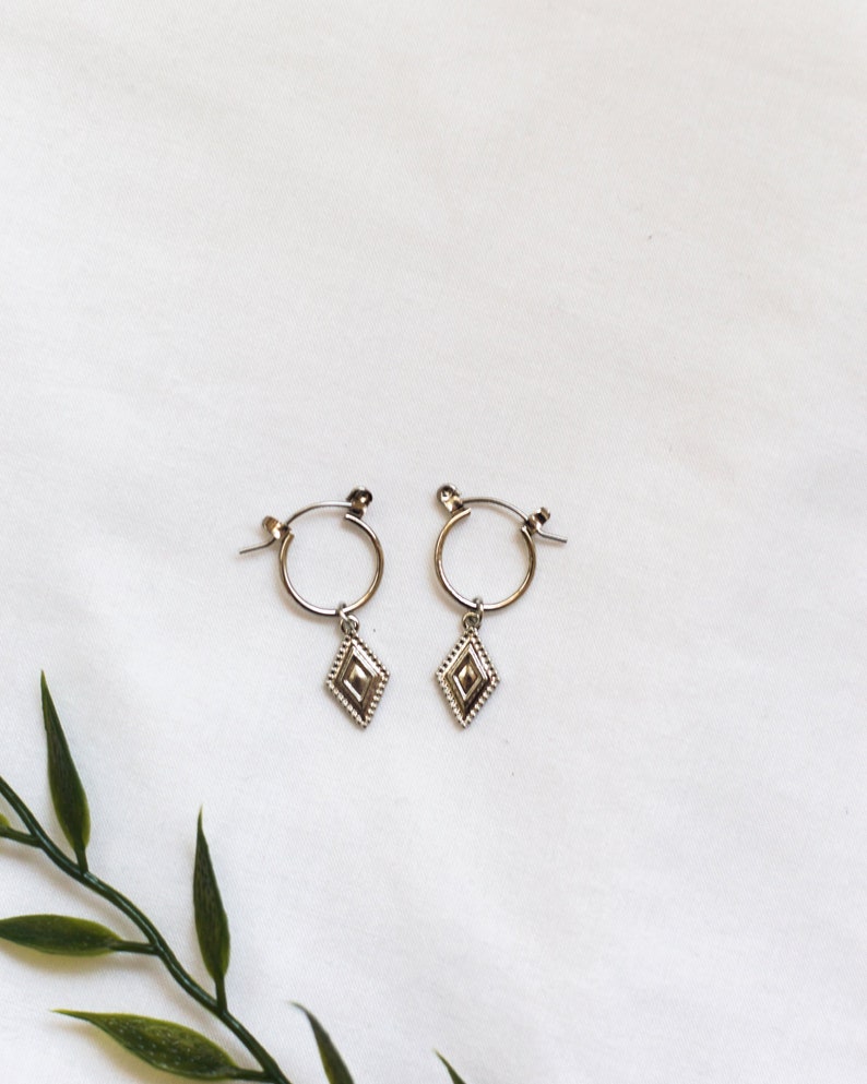 minimalist hoops delicate earrings minimal earrings hoop earrings Small hoops tiny earrings charm hoops silver hoop earrings