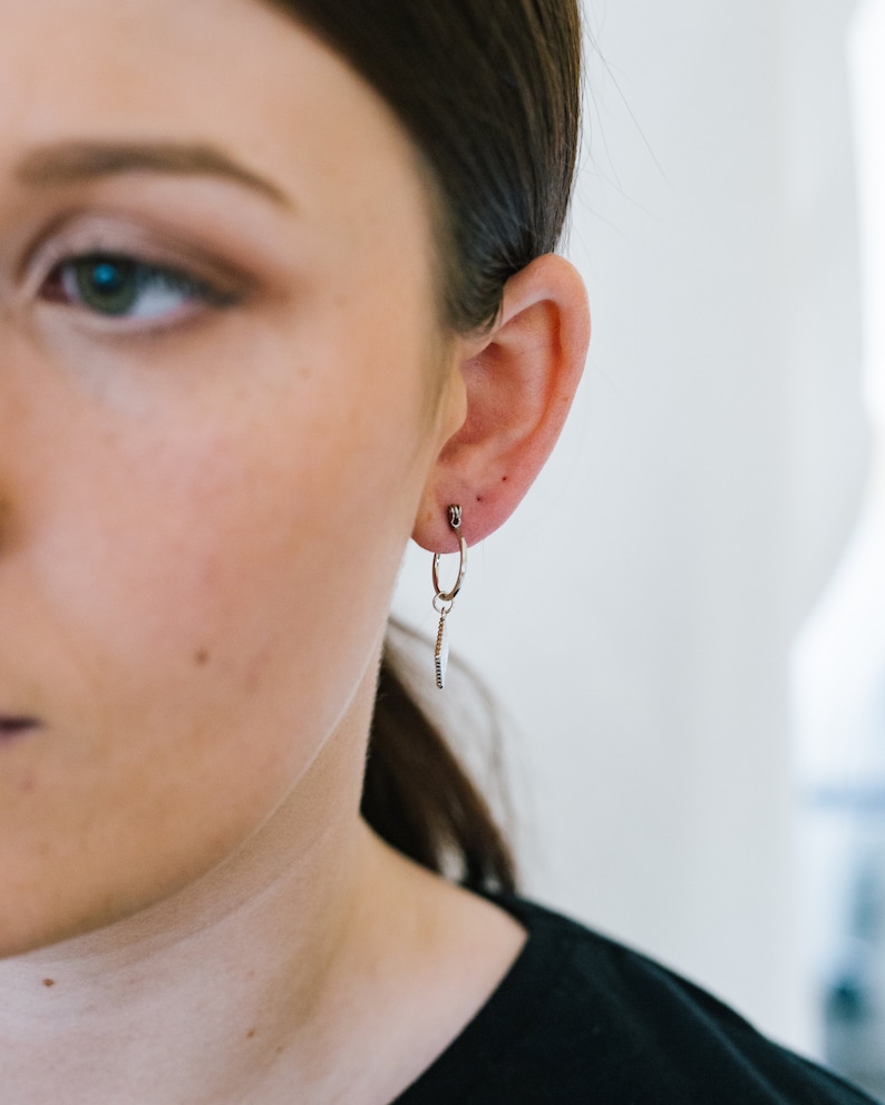 minimalist hoops delicate earrings minimal earrings hoop earrings Small hoops tiny earrings charm hoops silver hoop earrings