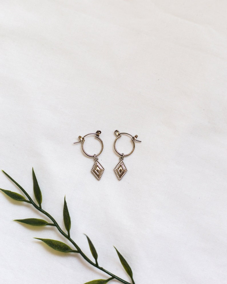 minimalist hoops delicate earrings minimal earrings hoop earrings Small hoops tiny earrings charm hoops silver hoop earrings