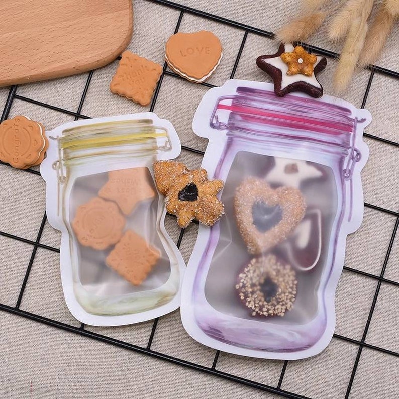 20pcs Mason Jar Zip Lock Bags Zero Waste Kitchen Reusable Etsy Australia
