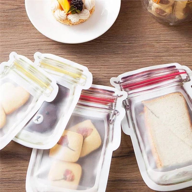 20pcs Mason Jar Zip Lock Bags Zero Waste Kitchen Reusable Etsy Australia