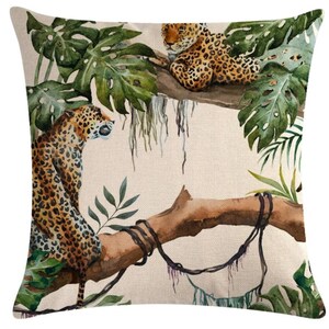African Safari Leopard Lynx Big Cat Soft Ocre Or Bleu Marine Housse De Coussin African Safari Leopard Lynx Big Cat Soft Ocre Or Bleu Marine Housse De Coussin