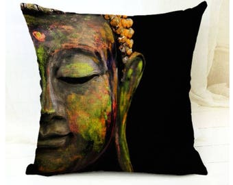 Western Meditation Buddha Statue Zen Mastery Printing Throw Pillow Cover Cushion Western Meditation Buddha Statue Zen Mastery Printing Throw Pillow Cover Cushion