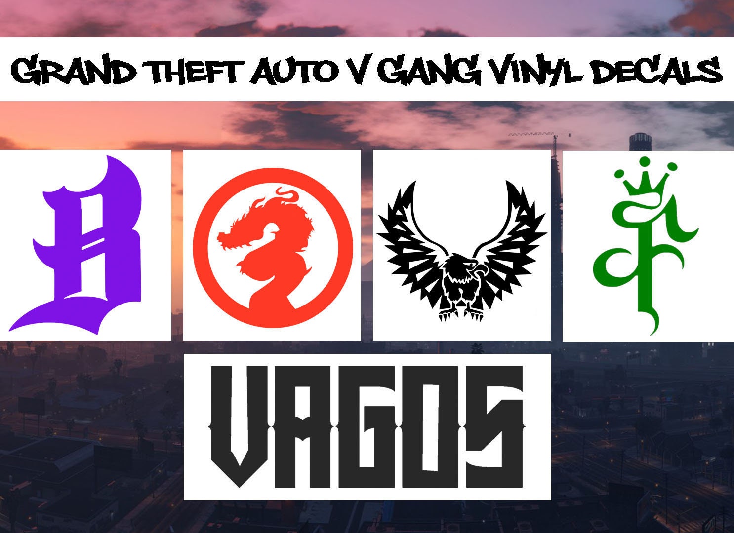 Thuisland hongersnood sneeuwman Grand Theft Auto 5 Gang Vinyl Decal Stickers Vagos East Side - Etsy Israel