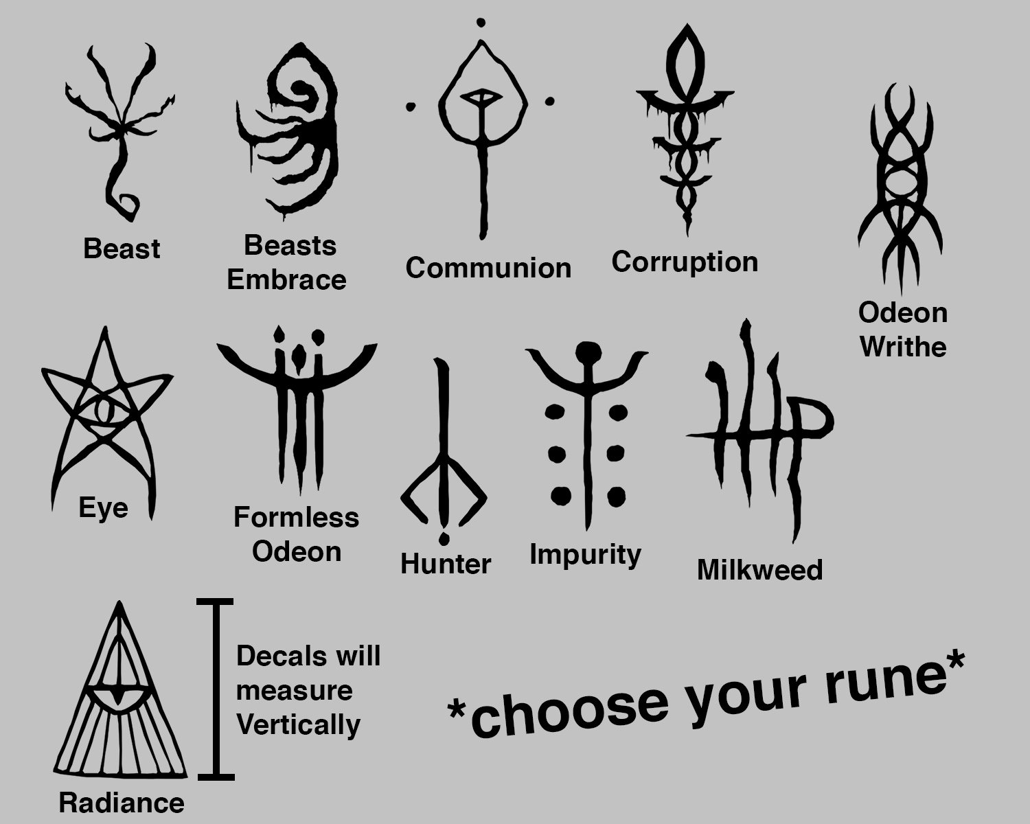 Bloodborne Caryll Rune Symbols Vinyl Sticker Decal Cars Etsy