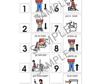 Potty Toileting Training Visual Printable Pdf Sheet Autism - Etsy