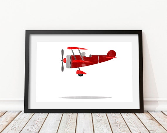 Children S Airplane Wall Art Kids Prints Airplane Decor Etsy