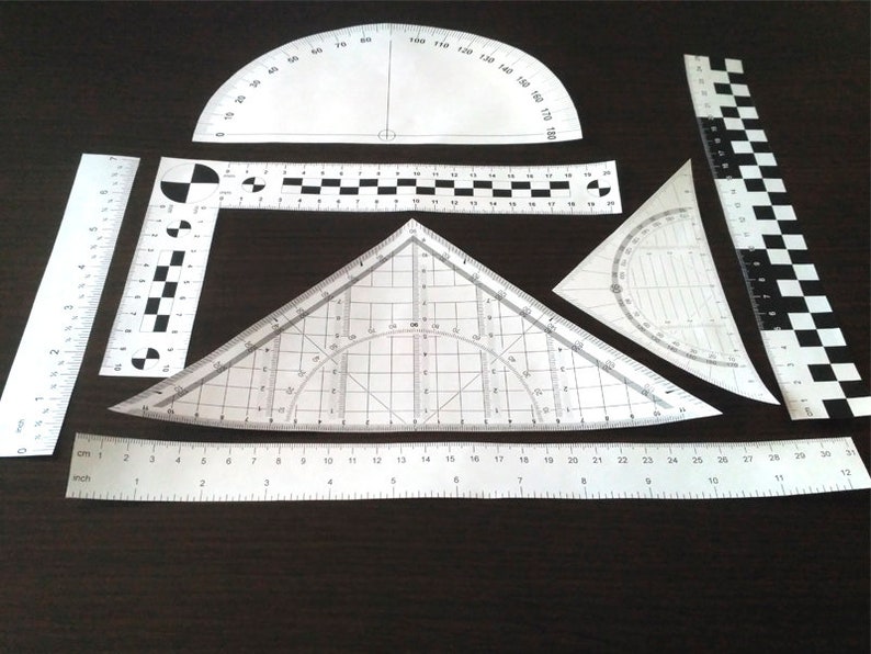 ruler printable ruler clipart rule digital protractor etsy