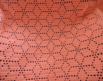 Peach Afghan 55" by 69"