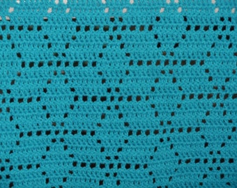 Teal toddler/wheelchair afghan 37.5" by 46"