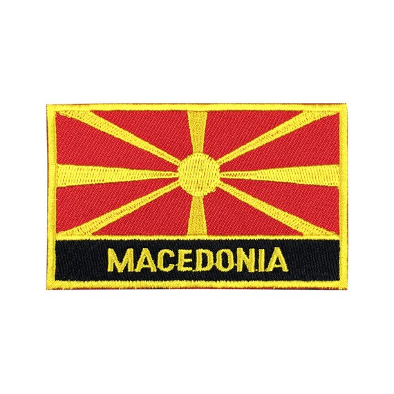 Macedonia Old National Flag Embroidered Patch Macedonian Sew Iron Badge Applique Macedonia Old National Flag Embroidered Patch Macedonian Sew Iron Badge Applique