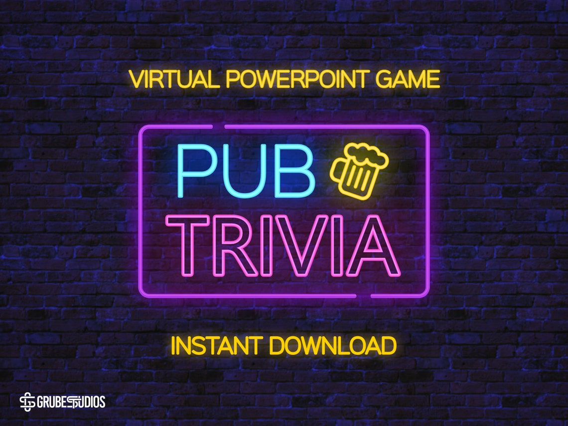 Virtual Pub Trivia Game Powerpoint Screenshare Game Zoom Etsy