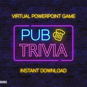 Virtual Pub Trivia Game - PowerPoint ScreenShare Game - Zoom Trivia - Party Game