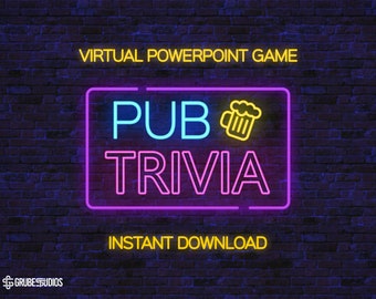 Virtual Pub Trivia Game - PowerPoint ScreenShare Game - Zoom Trivia - Party Game
