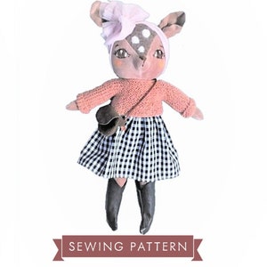Deer doll PDF SEWING PATTERN, doll sewing pattern, deer sewing pattern