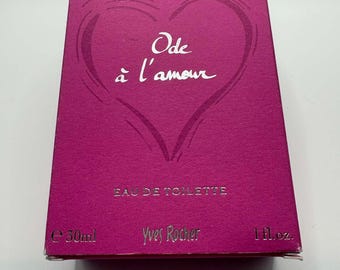 Vintage Yves Rocher Ode à l'Amour Eau de Toilette Botella de 30 ml (25 ml restantes) con caja original - Perfume coleccionable raro