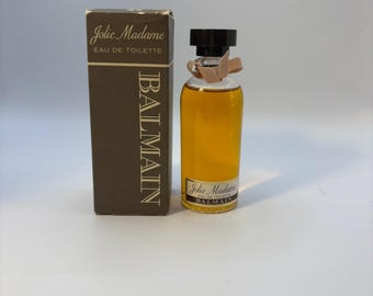 Rare Vintage Jolie Madame Pierre Balmain Eau de Toilette 1970 Caja original, fragancia francesa coleccionable, cuero chipre de Germaine Cellier