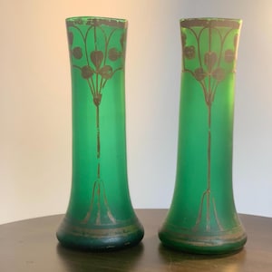 A stunning pair of Legras Art Nouveau vases, 1900