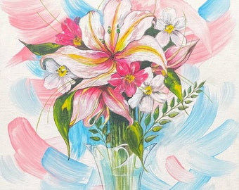 Original Flower Acrylic Painting