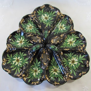 Large Italian Art Pottery Divided Serving Dish, Triangle, Vintage